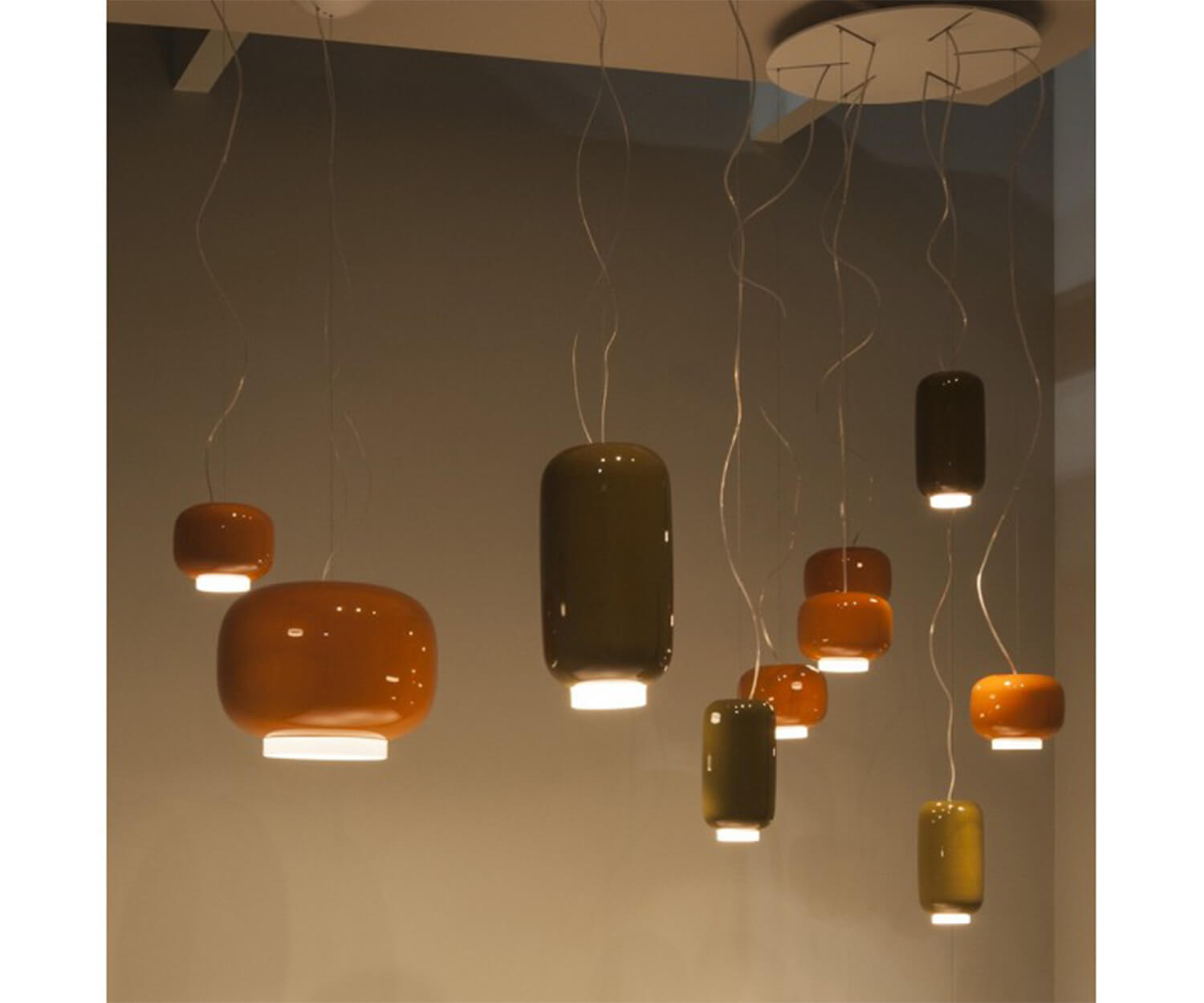 Foscarini, Chouchin Mini Green Suspension