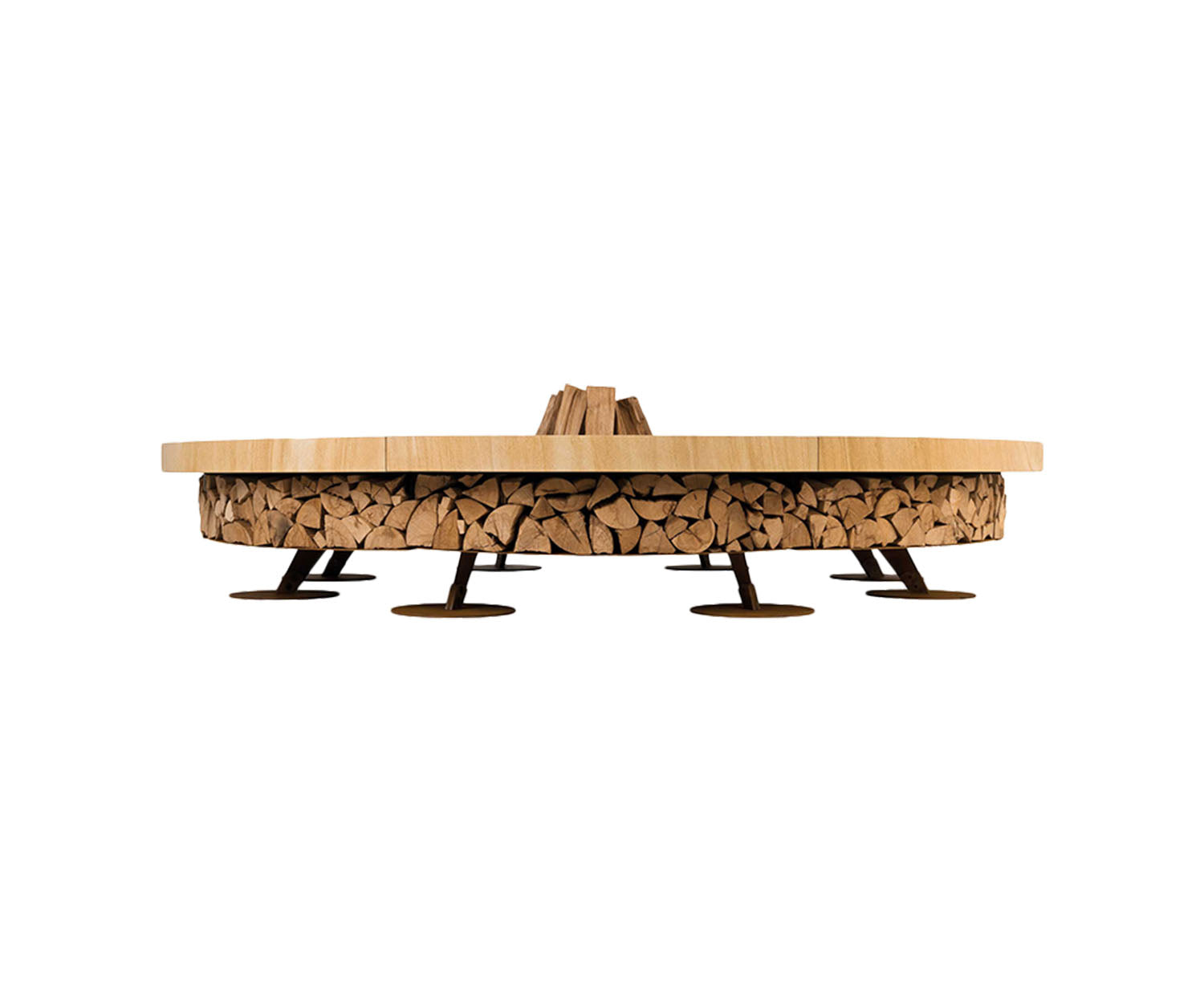 AK47 Design, Ercole Teakwood Marble Fire Pit