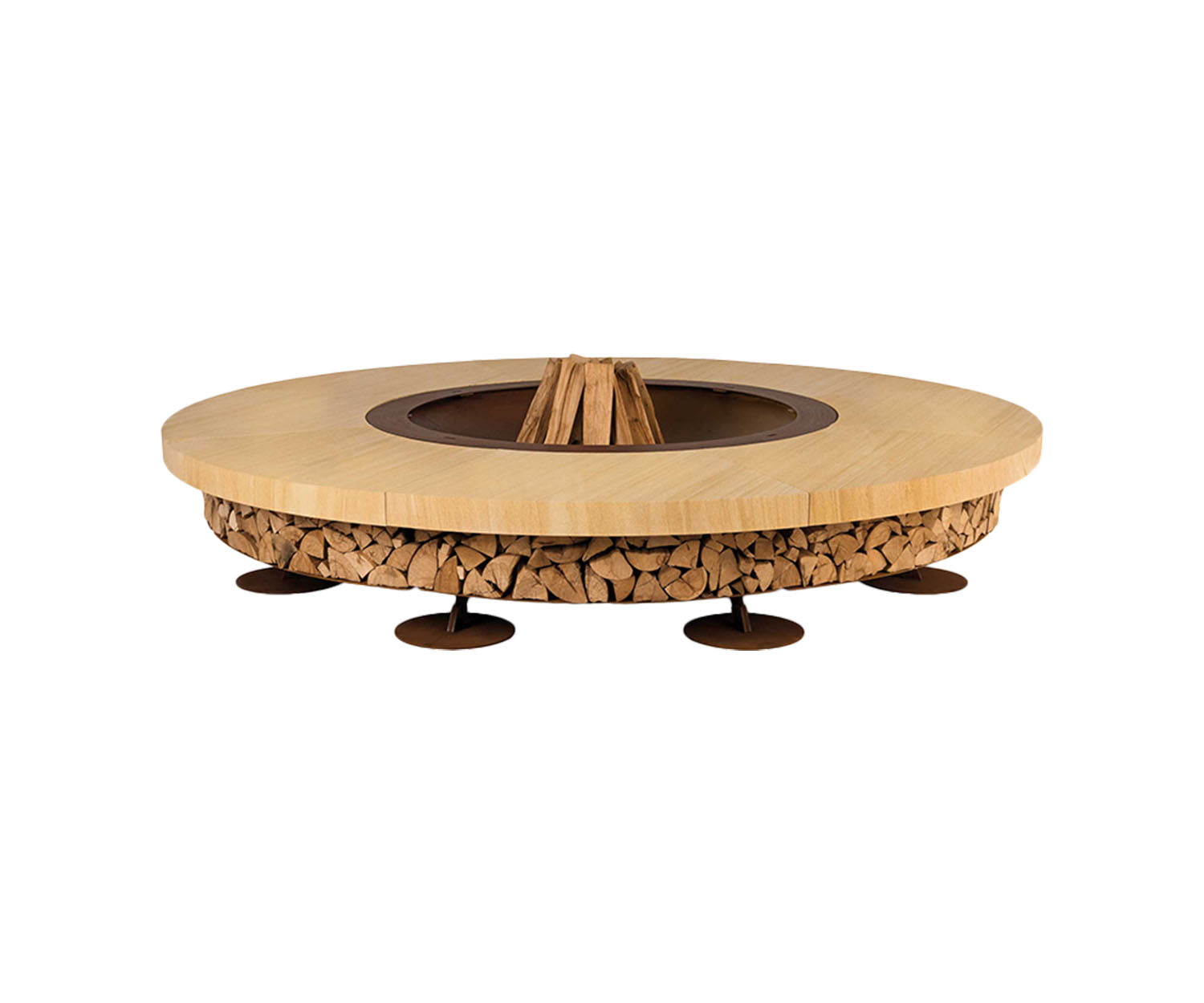 AK47 Design, Ercole Teakwood Marble Fire Pit