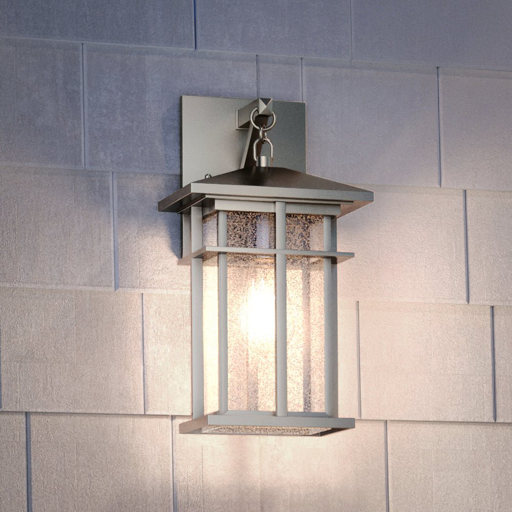 Urban Ambiance, UEX1000 Craftsman Outdoor Wall Sconce 14''H x 7''W, Burnished Aluminum Finish, Milwaukee Collection