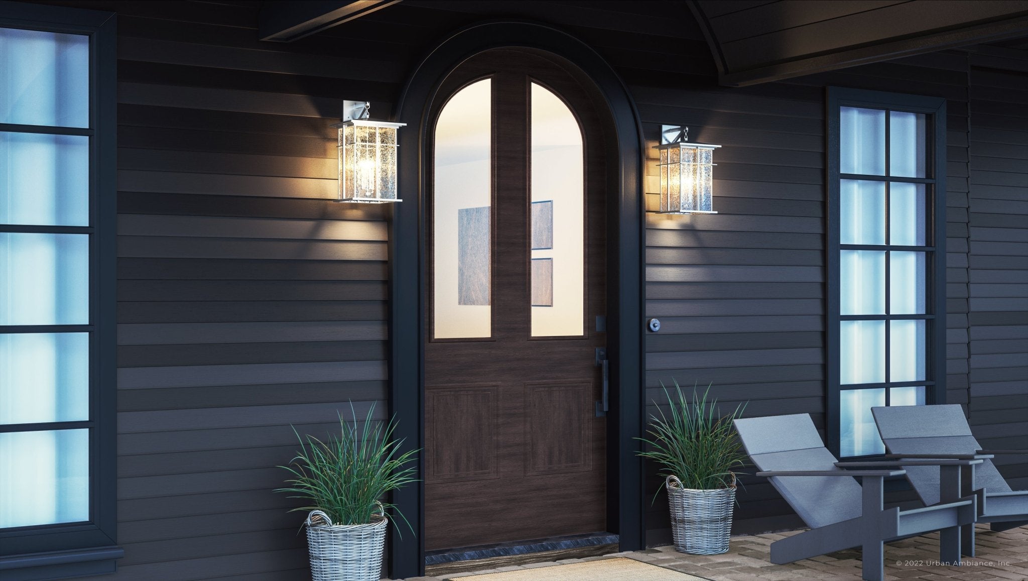 Urban Ambiance, UEX1002 Craftsman Outdoor Wall Sconce 20''H x 11''W, Burnished Aluminum Finish, Milwaukee Collection