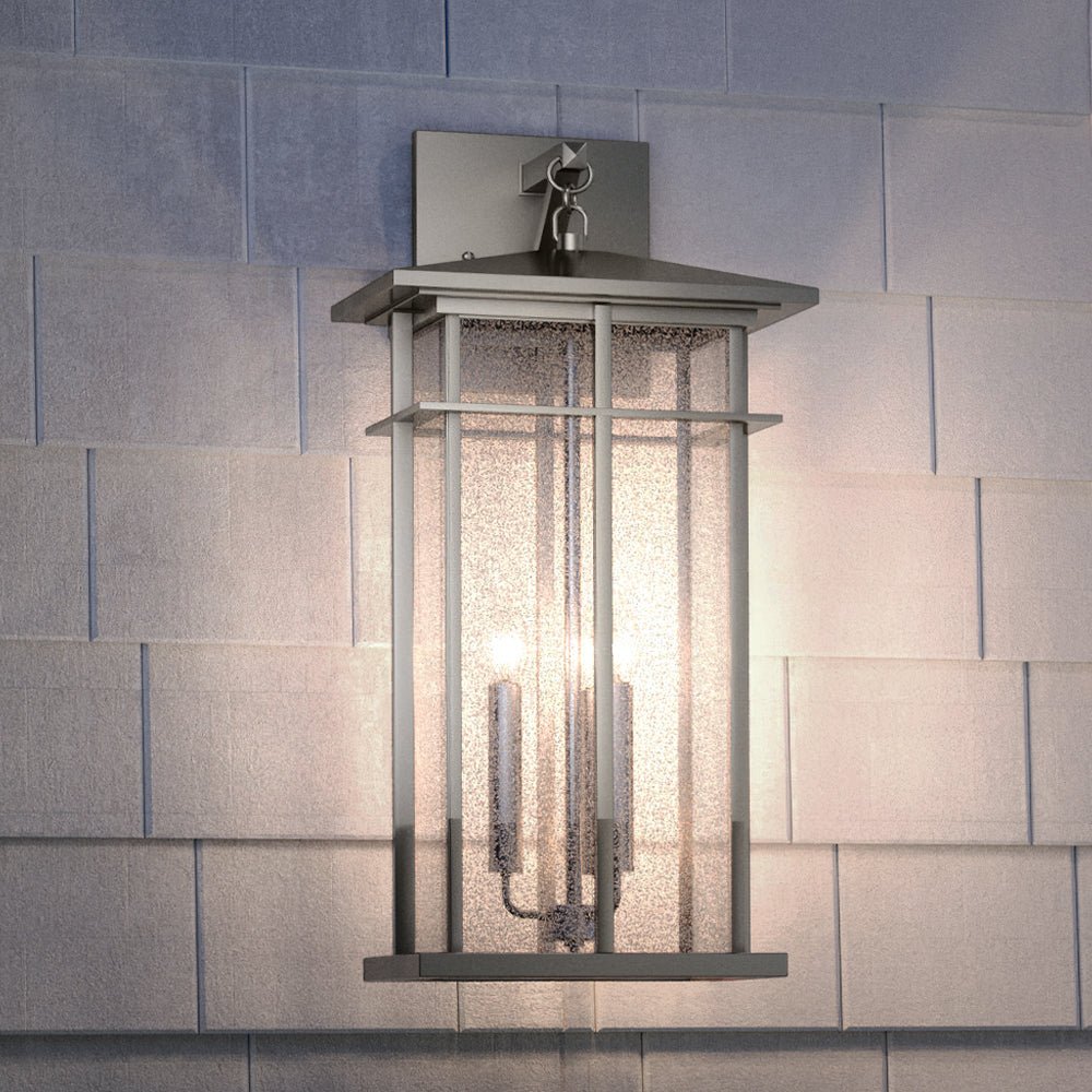 Urban Ambiance, UEX1003 Craftsman Outdoor Wall Sconce 22''H x 9''W, Burnished Aluminum Finish, Milwaukee Collection