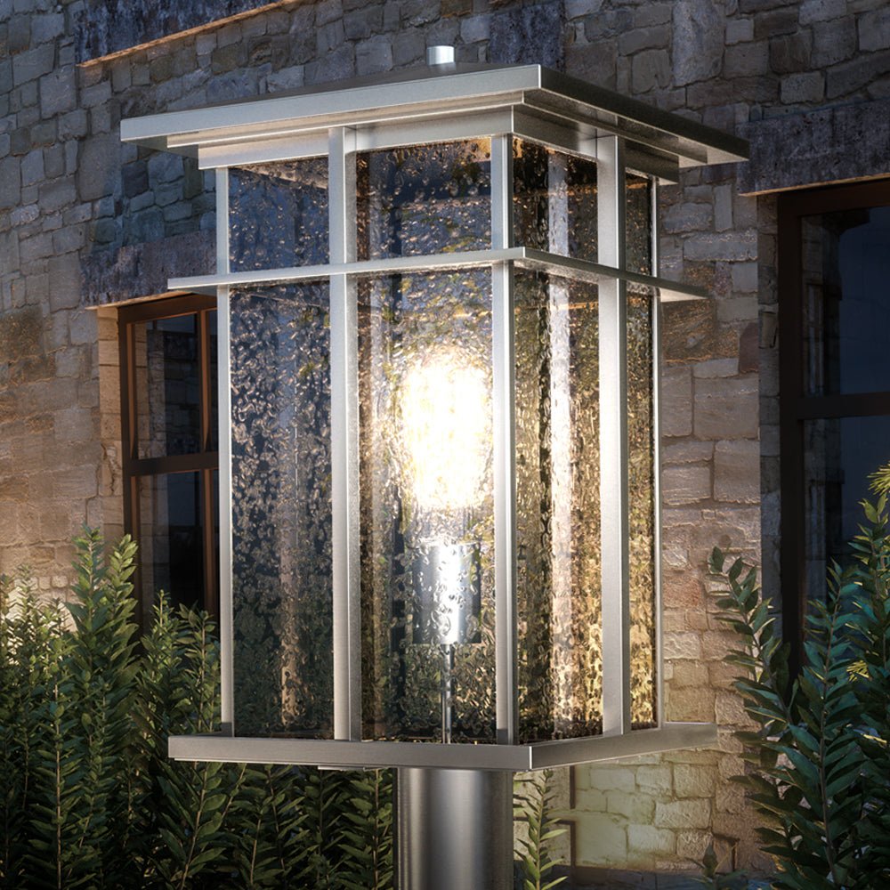 Urban Ambiance, UEX1005 Craftsman Outdoor Post Light 17''H x 9''W, Burnished Aluminum Finish, Milwaukee Collection