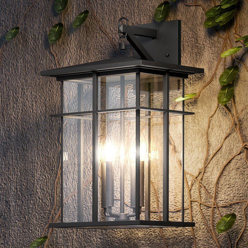 Urban Ambiance, UEX1008 Craftsman Outdoor Wall Sconce 20''H x 11''W, Matte Black Finish, Milwaukee Collection