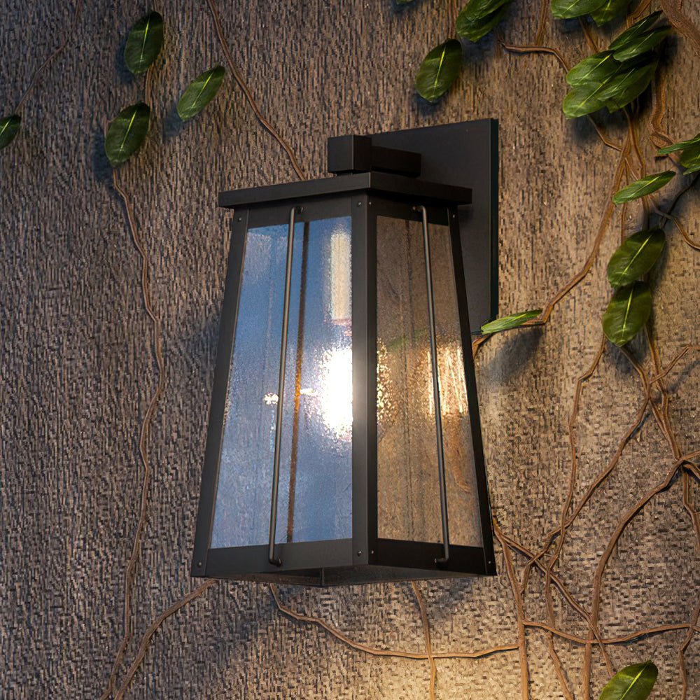 Urban Ambiance, UEX1020 Craftsman Outdoor Wall Sconce 13''H x 7''W, Matte Black & Native Brass Finish, Athens Collection