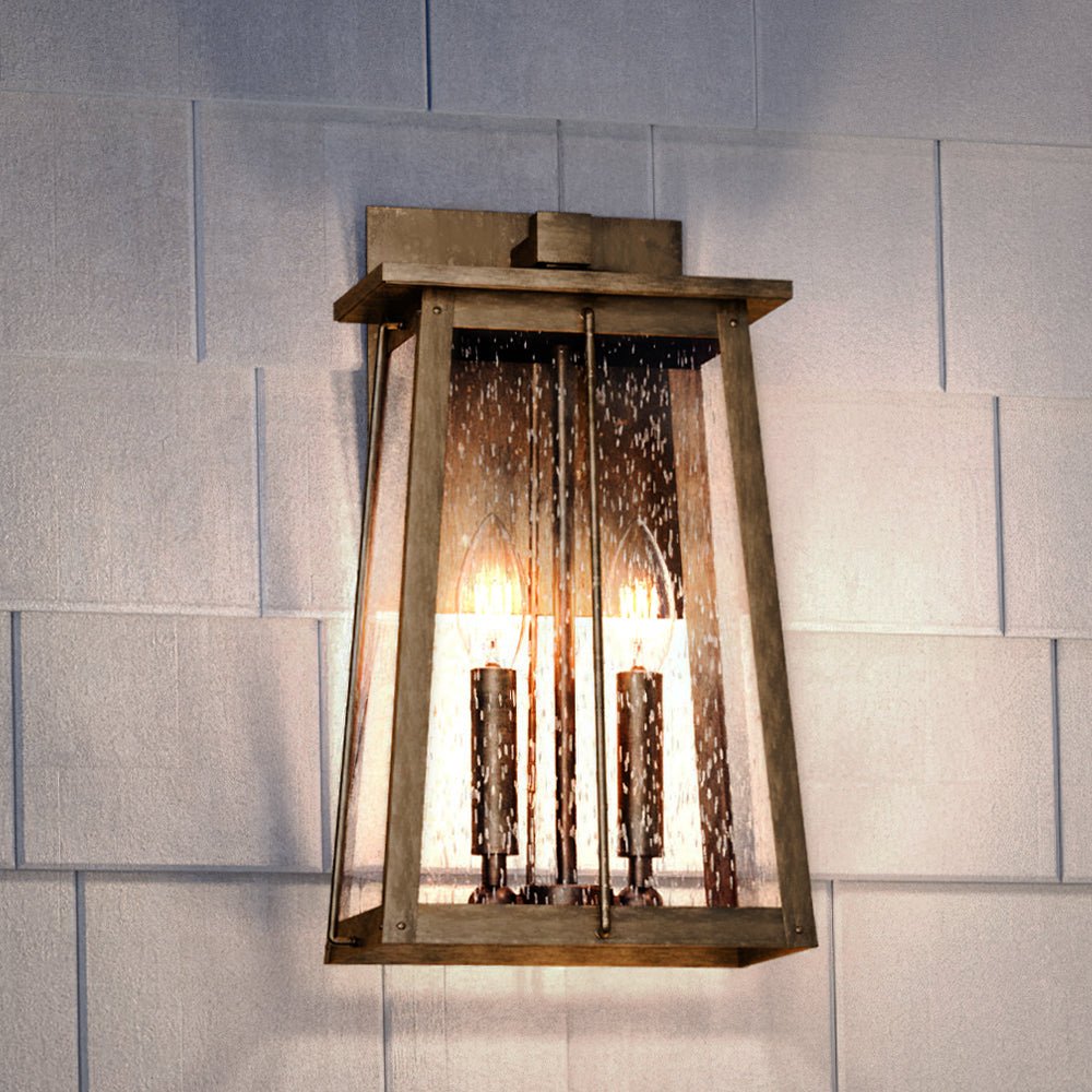 Urban Ambiance, UEX1026 Craftsman Outdoor Wall Sconce 15''H x 9''W, Antique Brass Finish, Athens Collection