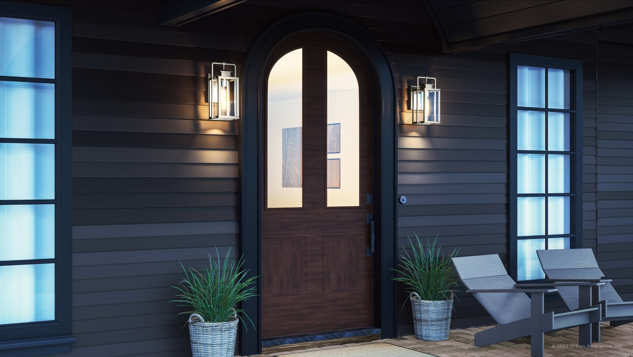 Urban Ambiance, UEX1030 Lux Industrial Outdoor Wall Sconce 14''H x 7''W, Burnished Aluminum Finish, Knoxville Collection