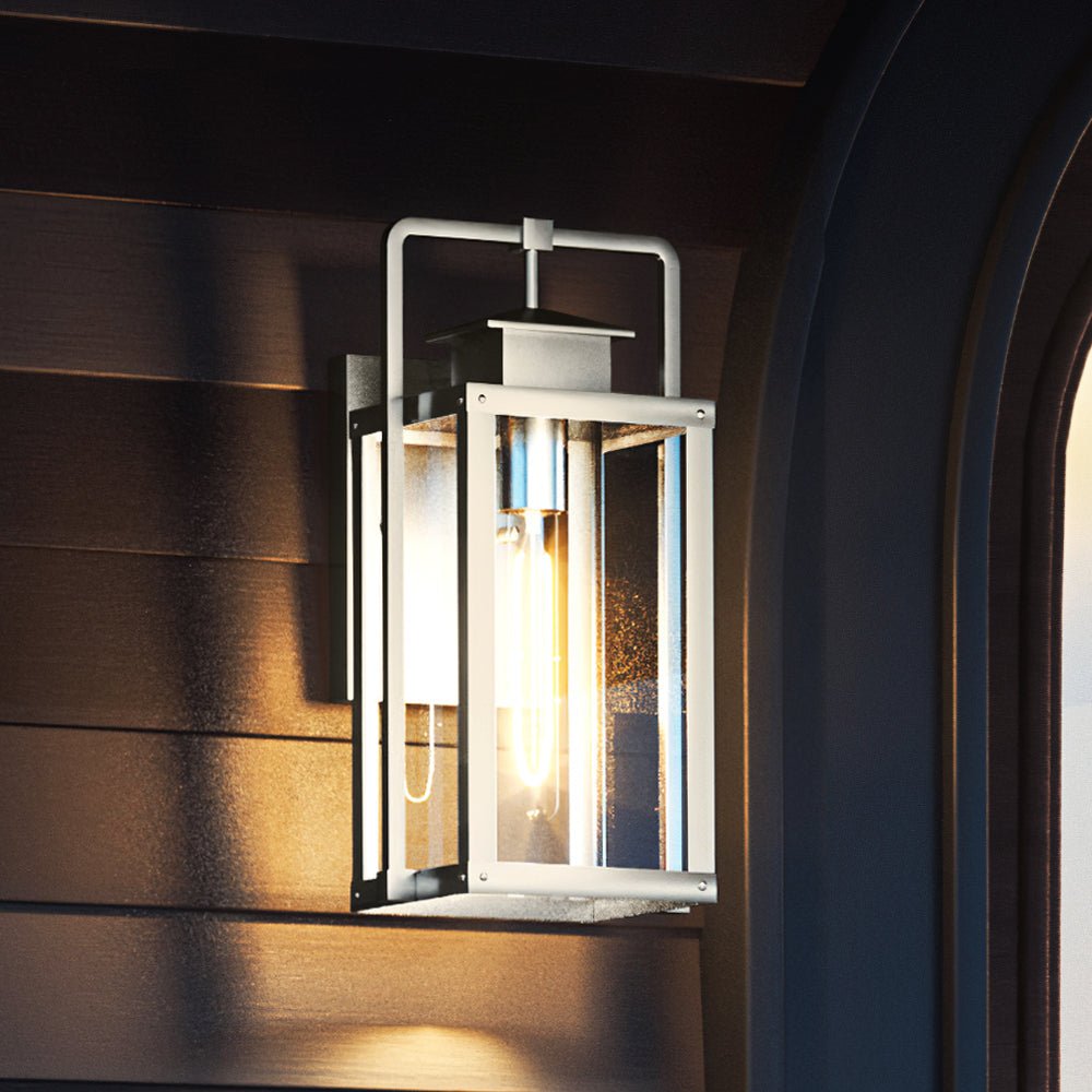 Urban Ambiance, UEX1030 Lux Industrial Outdoor Wall Sconce 14''H x 7''W, Burnished Aluminum Finish, Knoxville Collection