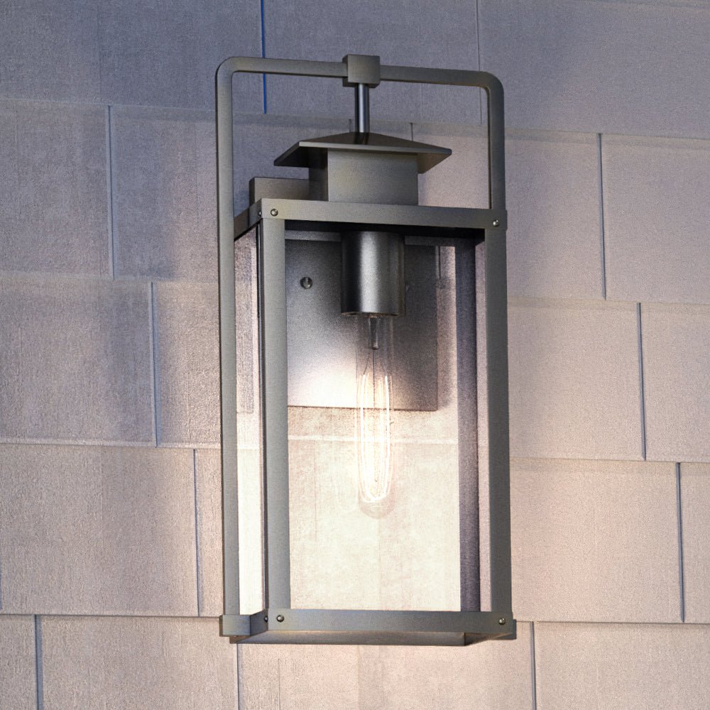 Urban Ambiance, UEX1031 Lux Industrial Outdoor Wall Sconce 17''H x 8''W, Burnished Aluminum Finish, Knoxville Collection