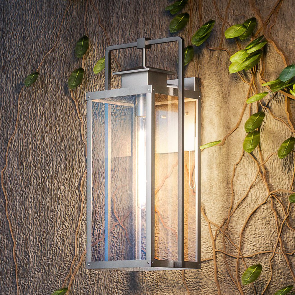 Urban Ambiance, UEX1032 Lux Industrial Outdoor Wall Sconce 20''H x 9''W, Burnished Aluminum Finish, Knoxville Collection