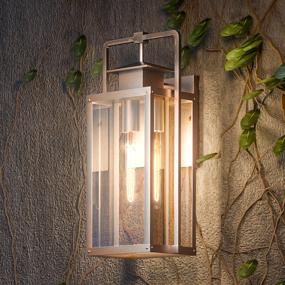 Urban Ambiance, UEX1036 Lux Industrial Outdoor Wall Sconce 17''H x 8''W, Antique Brass Finish, Knoxville Collection