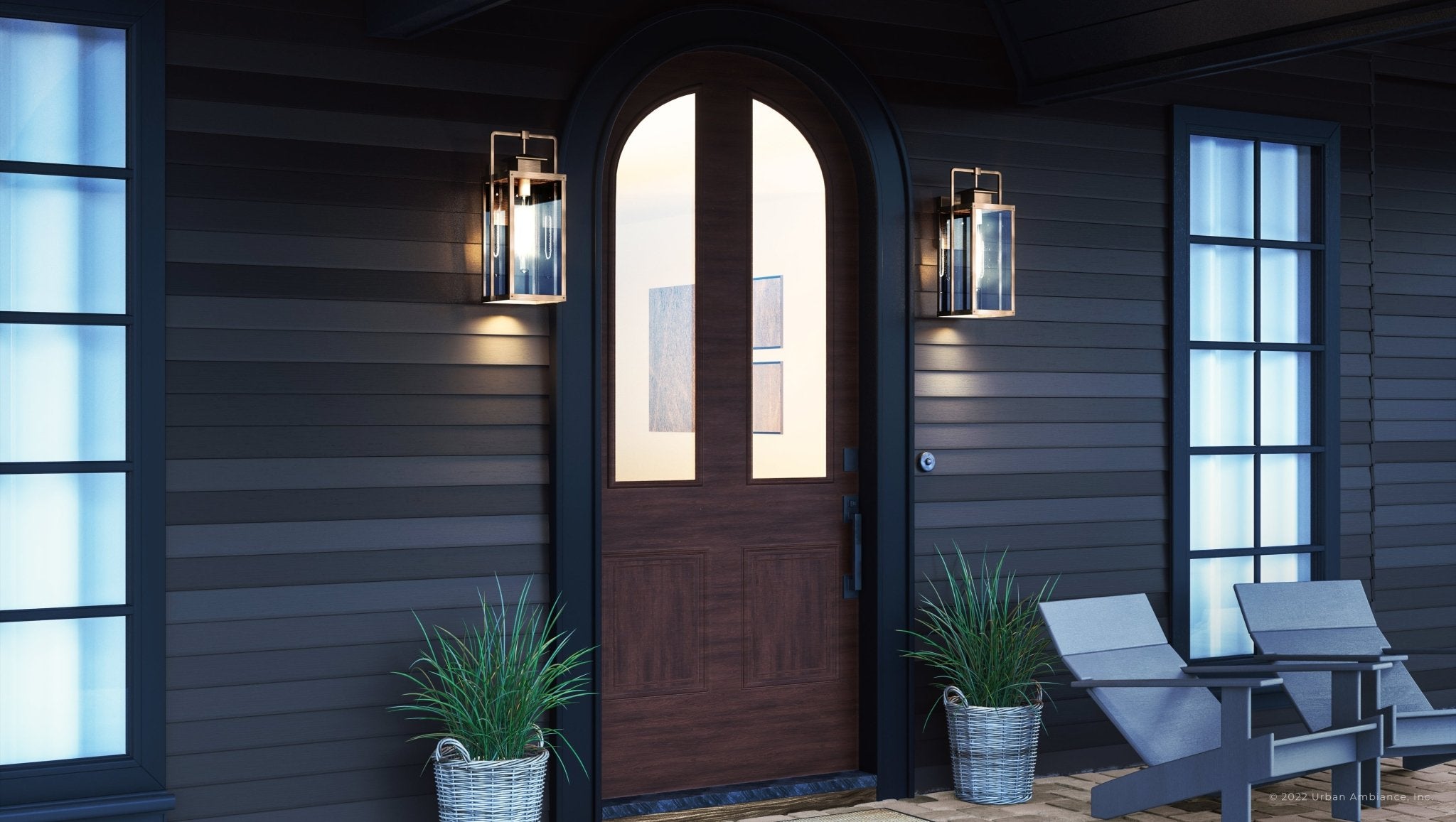 Urban Ambiance, UEX1037 Lux Industrial Outdoor Wall Sconce 20''H x 9''W, Antique Brass Finish, Knoxville Collection