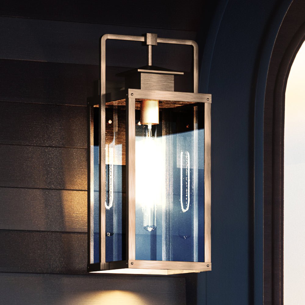 Urban Ambiance, UEX1037 Lux Industrial Outdoor Wall Sconce 20''H x 9''W, Antique Brass Finish, Knoxville Collection