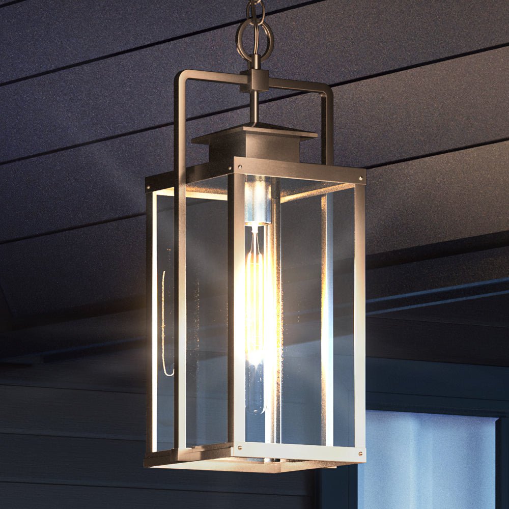 Urban Ambiance, UEX1038 Lux Industrial Outdoor Pendant 22''H x 9''W, Antique Brass Finish, Knoxville Collection