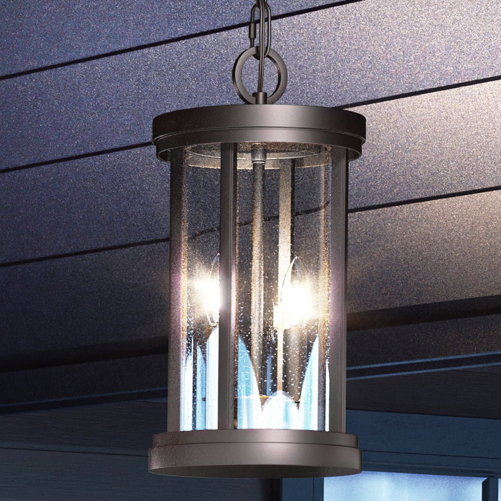 Urban Ambiance, UEX1043 Nautical Outdoor Pendant 15''H x 8''W, Oil Rubbed Bronze Finish, Rockland Collection