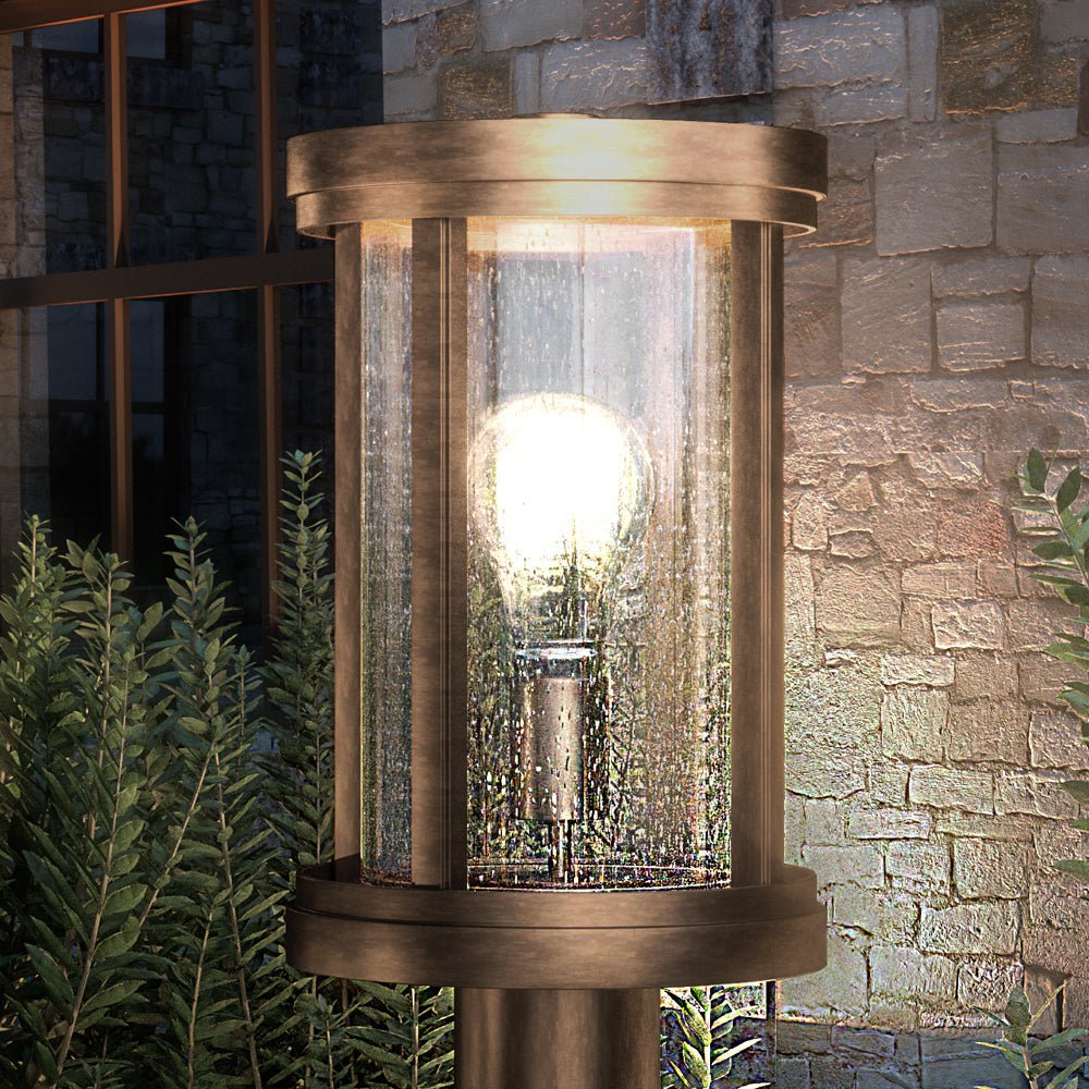 Urban Ambiance, UEX1049 Nautical Outdoor Post Light 15''H x 8''W, Antique Brass Finish, Rockland Collection