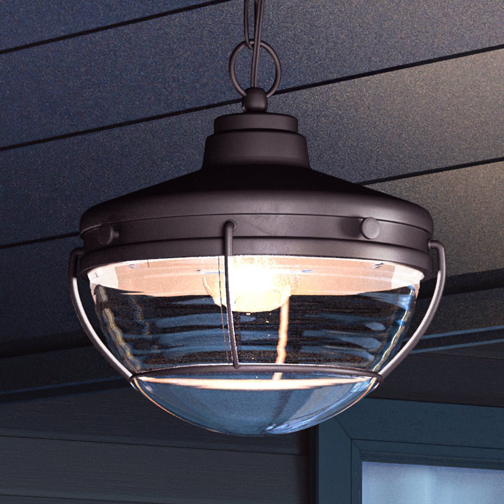 Urban Ambiance, UEX1053 Nautical Outdoor Pendant 11''H x 9''W, Oil Rubbed Bronze Finish, Telluride Collection