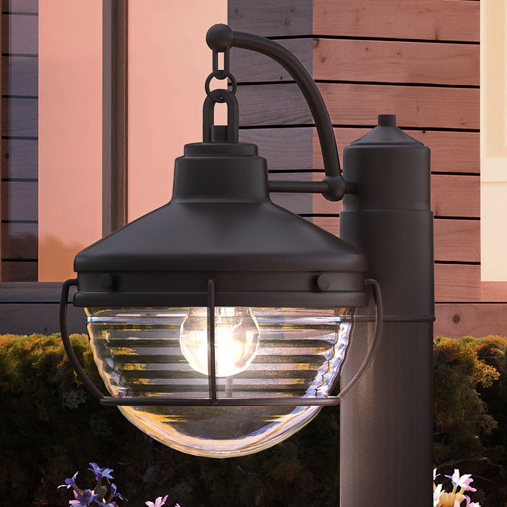 Urban Ambiance, UEX1054 Nautical Outdoor Post Light 12''H x 9''W, Oil Rubbed Bronze Finish, Telluride Collection