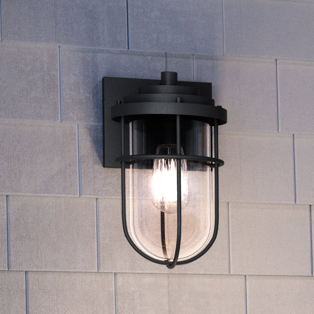 Urban Ambiance, UEX1064 Nautical Outdoor Wall Sconce 11''H x 7''W, Charcoal Finish, Malibu Collection