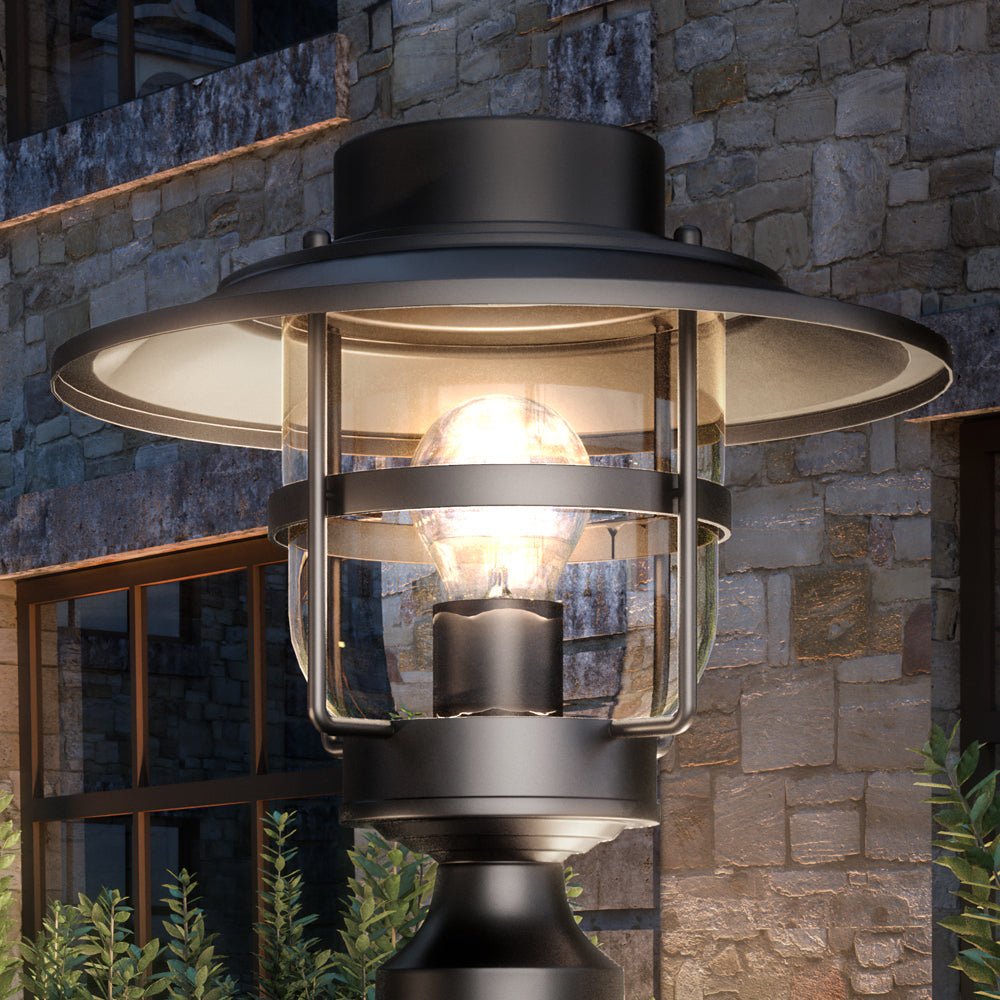 Urban Ambiance, UEX1083 Farmhouse Outdoor Post Light 12''H x 11''W, Oil Rubbed Bronze Finish, Belvidere Collection