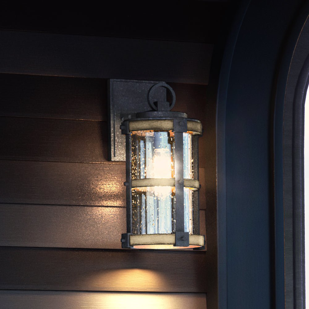 Urban Ambiance, UEX1100 Farmhouse Outdoor Wall Sconce 14''H x 7''W, Olde Iron Finish, Jackson Collection