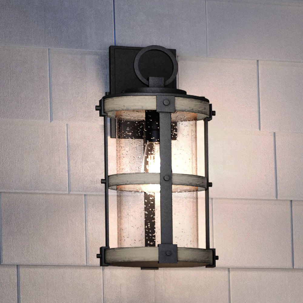 Urban Ambiance, UEX1101 Farmhouse Outdoor Wall Sconce 16''H x 8''W, Olde Iron Finish, Jackson Collection