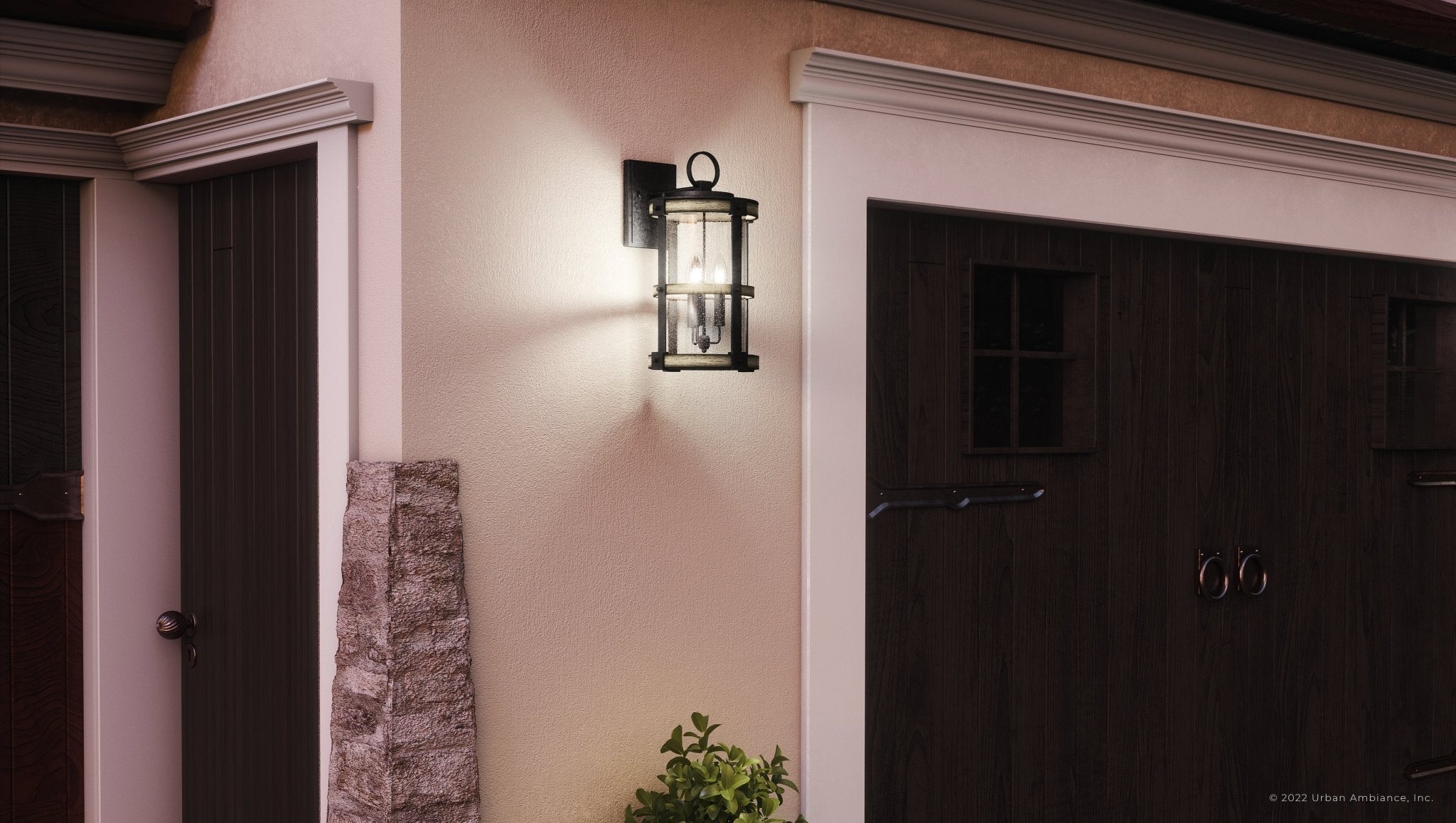 Urban Ambiance, UEX1102 Farmhouse Outdoor Wall Sconce 20''H x 10''W, Olde Iron Finish, Jackson Collection