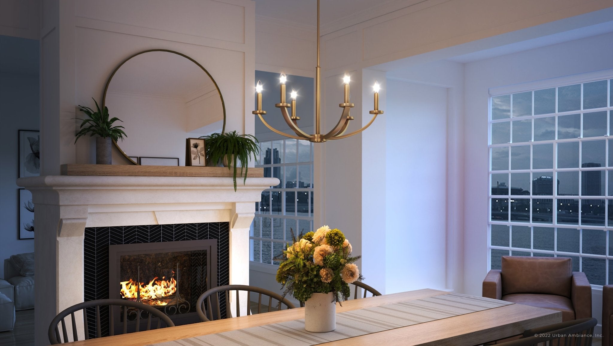 Urban Ambiance, UEX2012 New Traditional Chandelier 15''H x 26''W, Native Brass Finish, Montpelier Collection