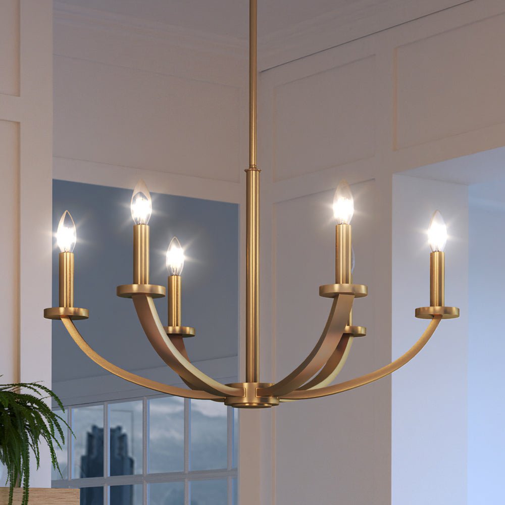 Urban Ambiance, UEX2012 New Traditional Chandelier 15''H x 26''W, Native Brass Finish, Montpelier Collection