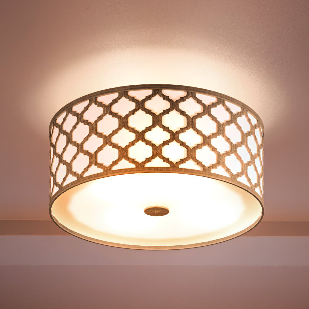 Urban Ambiance, UEX2021 Moroccan Ceiling Light 8''H x 15''W, Dark Gold Finish, Arlington Collection