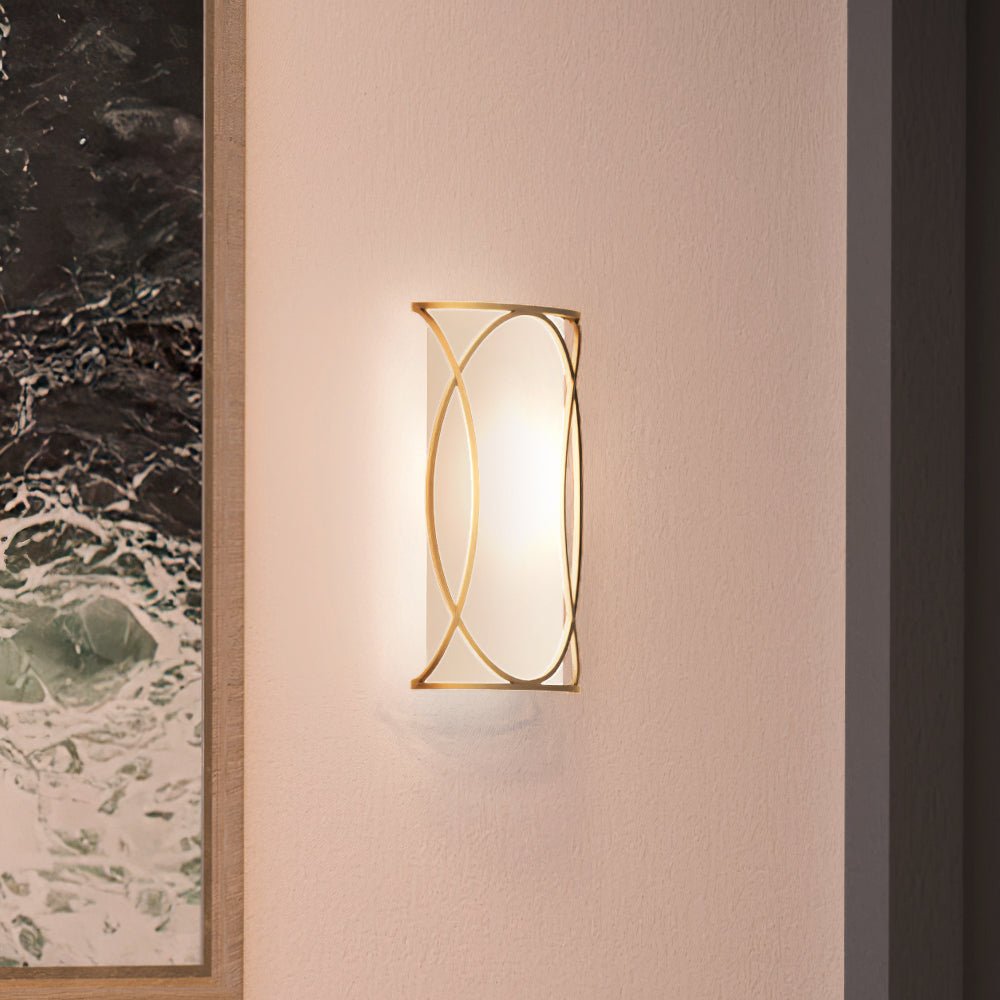 Urban Ambiance, UEX2033 Cosmopolitan Wall Sconce 15''H x 9''W, Matte Gold Finish, Corvallis Collection