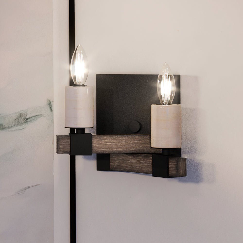 Urban Ambiance, UEX2051 Modern Farmhouse Wall Sconce 7''H x 9''W, Matte Black Finish, Greenville Collection