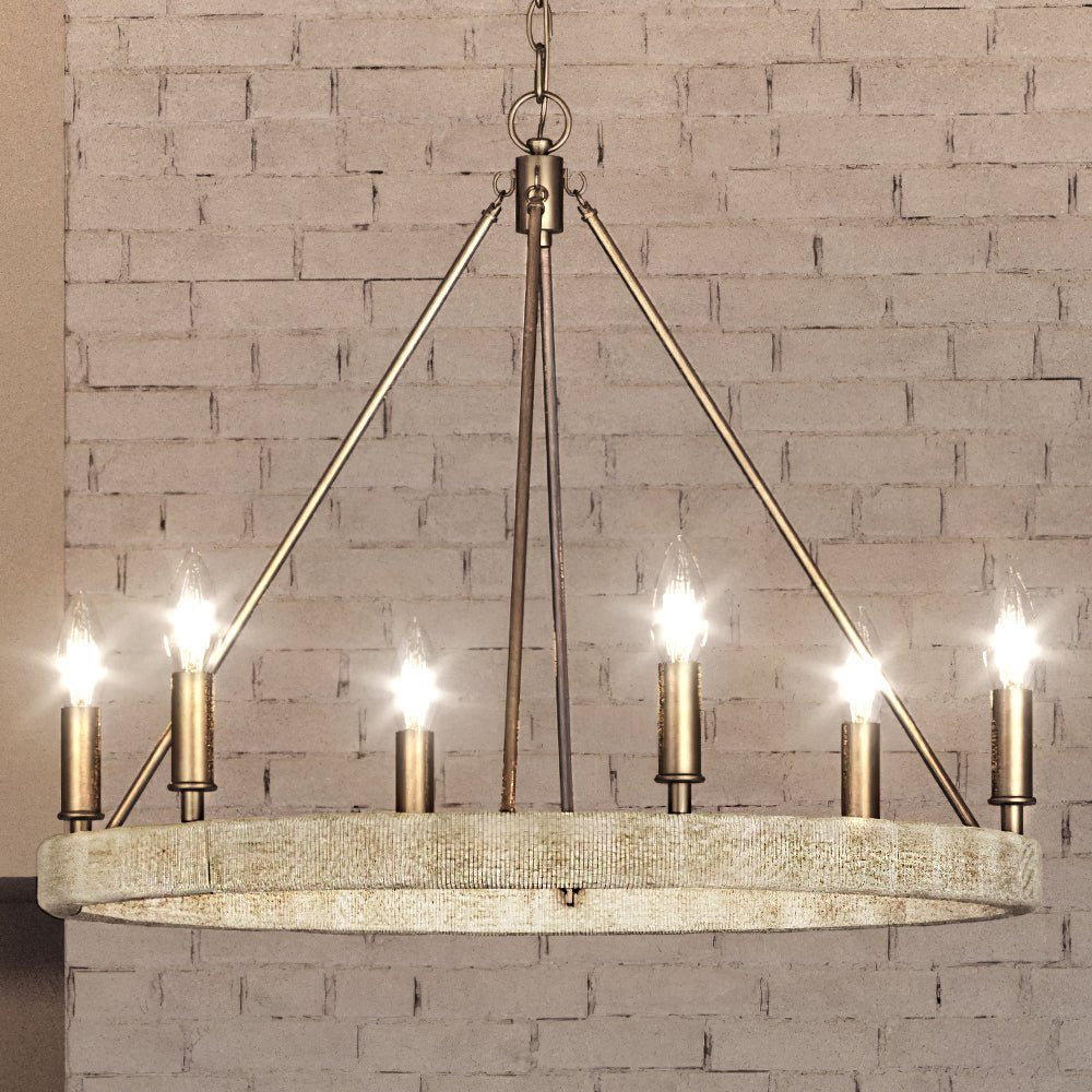 Urban Ambiance, UEX2080 Bohemian Chandelier 25''H x 27''W, Satin Brass Finish, Rutherford Collection