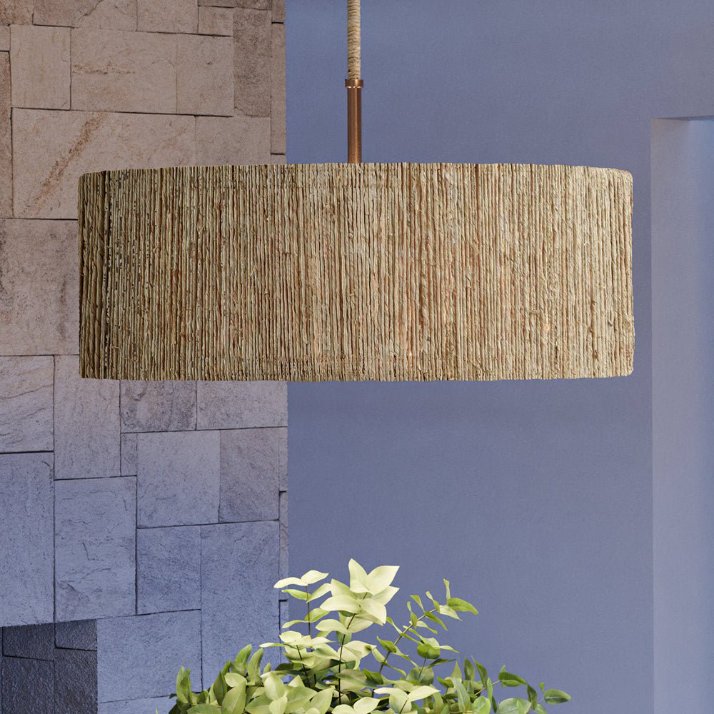 Urban Ambiance, UEX2085 Bohemian Chandelier 11''H x 33''W, Satin Brass Finish, Rutherford Collection