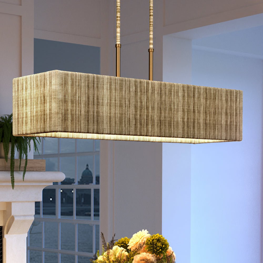 Urban Ambiance, UEX2086 Bohemian Chandelier 9''H x 40''W, Satin Brass Finish, Rutherford Collection