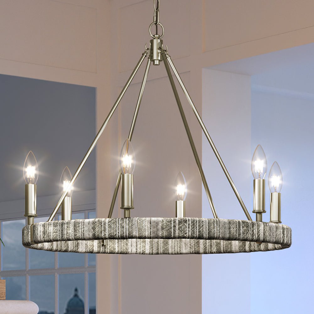 Urban Ambiance, UEX2089 Bohemian Chandelier 25''H x 27''W, Polished Nickel Finish, Rutherford Collection