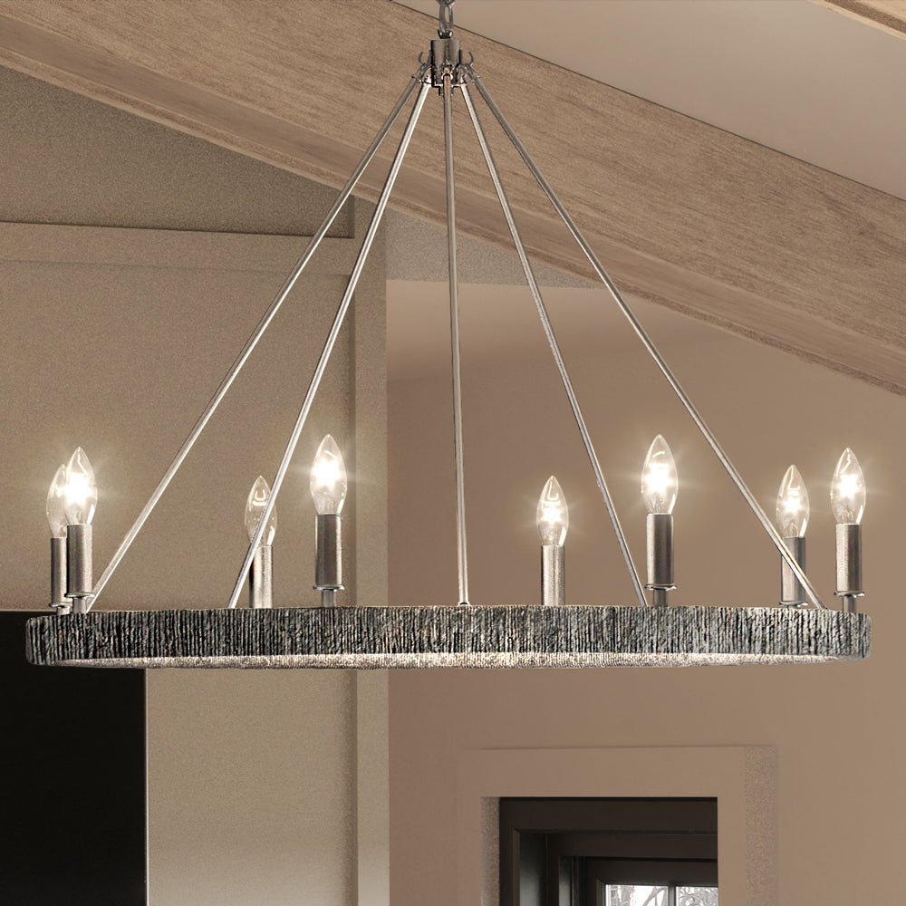 Urban Ambiance, UEX2090 Bohemian Chandelier 32''H x 36''W, Polished Nickel Finish, Rutherford Collection