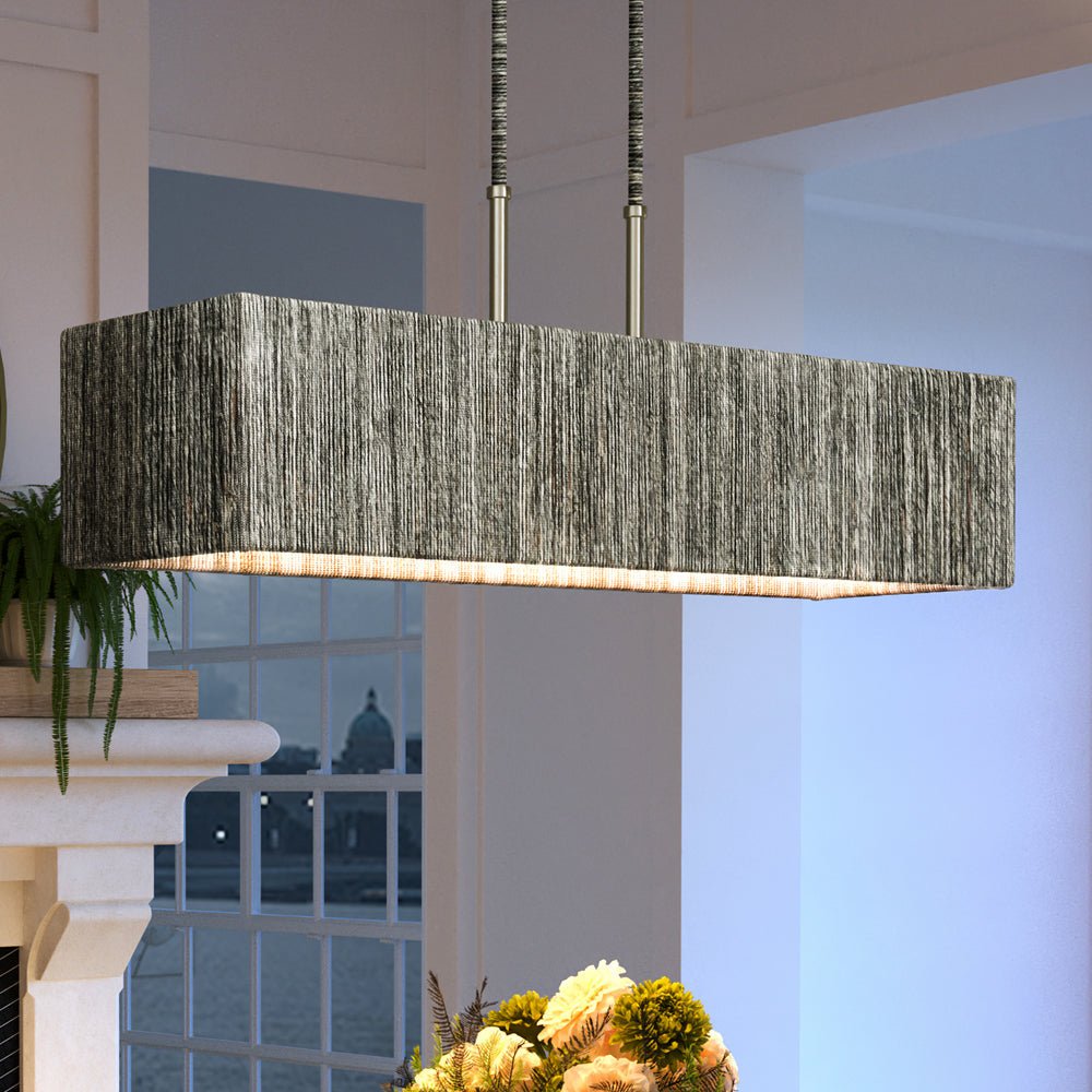 Urban Ambiance, UEX2095 Bohemian Chandelier 9''H x 40''W, Polished Nickel Finish, Rutherford Collection