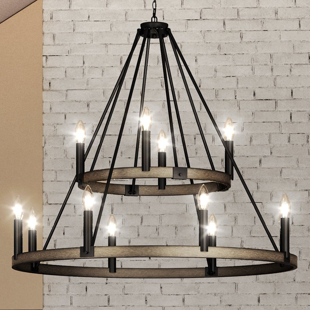 Urban Ambiance, UEX2111 New Traditional Chandelier 35''H x 36''W, Oil Rubbed Bronze Finish, Artesia Collection