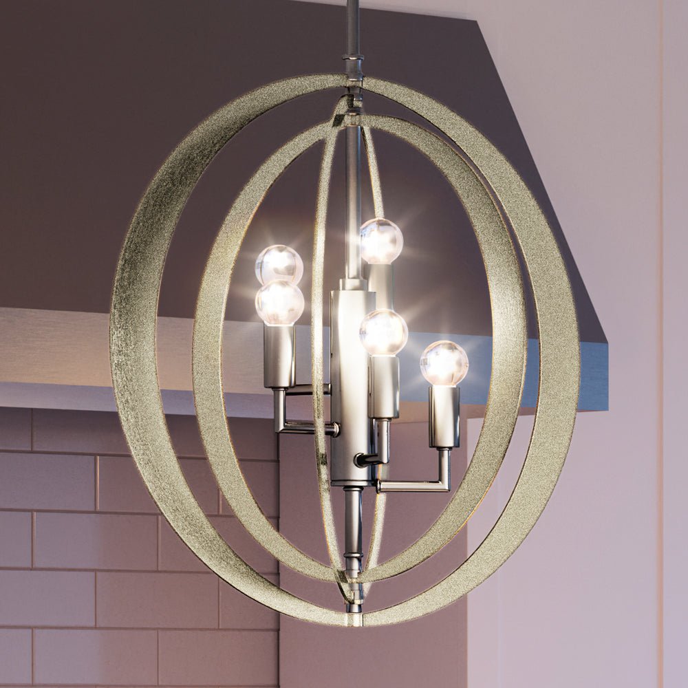 Urban Ambiance, UEX2130 New Traditional Chandelier 19''H x 19''W, Polished Nickel Finish, Montclair Collection