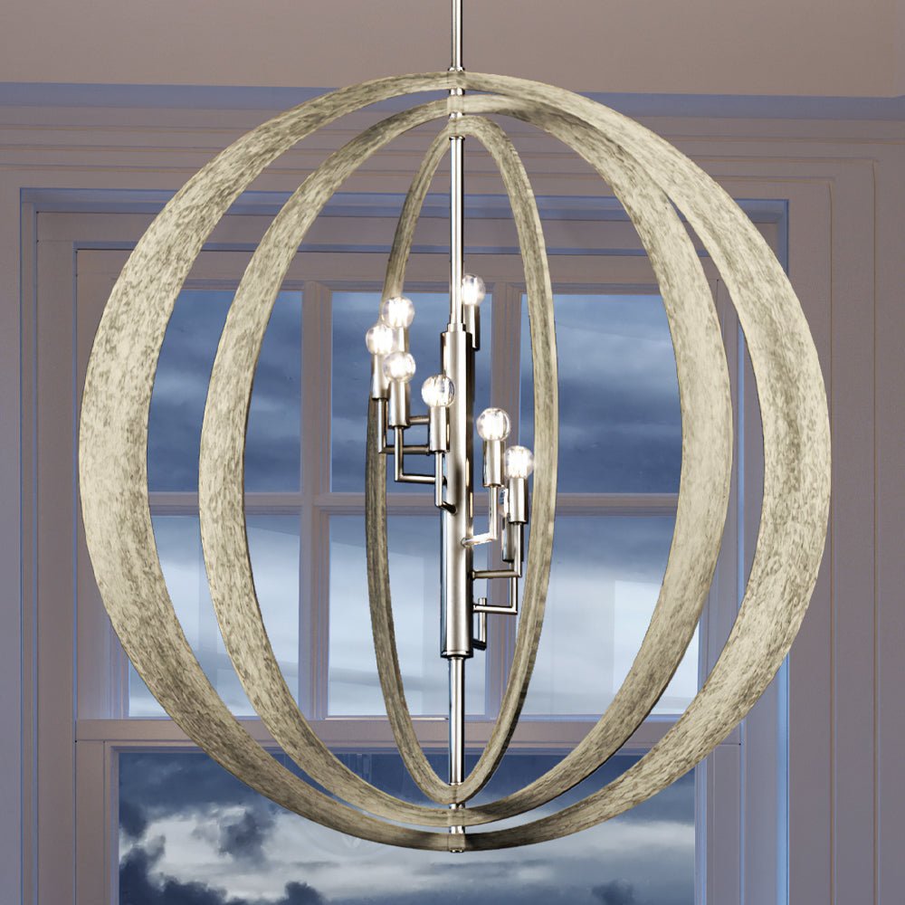 Urban Ambiance, UEX2131 New Traditional Chandelier 36''H x 36''W, Polished Nickel Finish, Montclair Collection