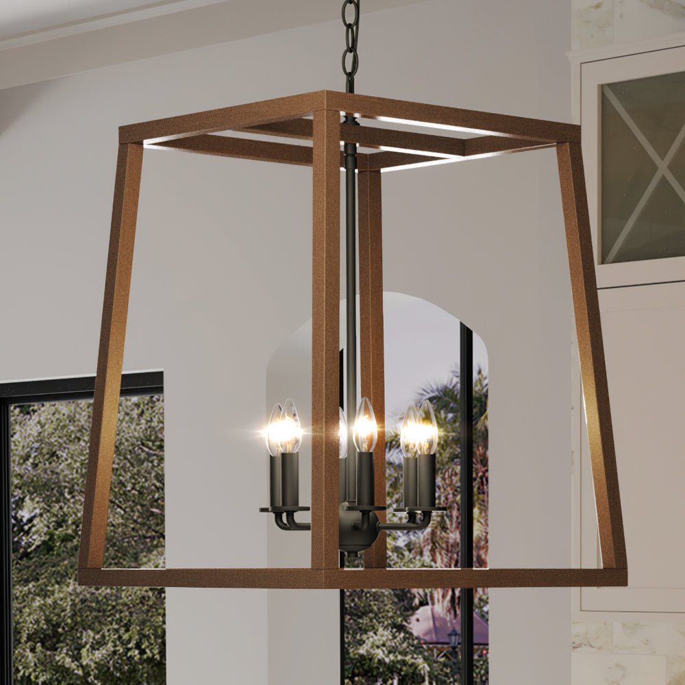 Urban Ambiance, UEX2341 Industrial Lux Chandelier 26''H x 22''W, Matte Black Finish, Pittsburg Collection