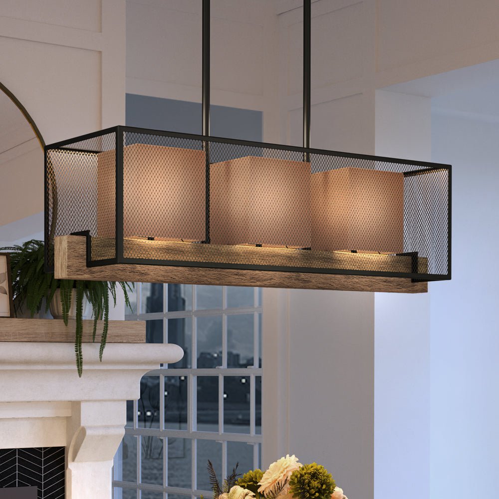 Urban Ambiance, UEX2393 Minimalist Chandelier 11''H x 35''W, Oil Rubbed Bronze Finish, Dixon Collection