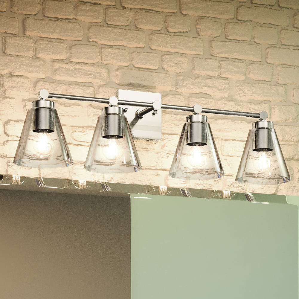 Urban Ambiance, UEX2568 New Traditional Bath Light 10''H x 33''W, Polished Chrome Finish, Flagstaff Collection