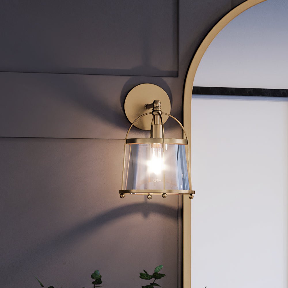 Urban Ambiance, UEX2583 Colonial Wall Sconce 10''H x 7''W, Satin Brass Finish, Juneau Collection