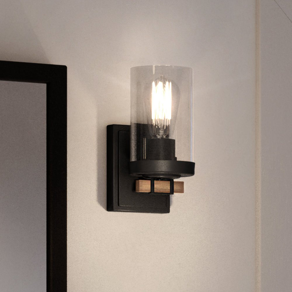 Urban Ambiance, UEX2604 Urban Loft Wall Sconce 9''H x 4.25''W, Charcoal Finish, Hampton Collection