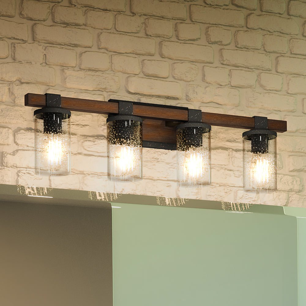 Urban Ambiance, UEX2617 Industrial Bath Light 9''H x 29''W, Olde Black Finish, Midland Collection