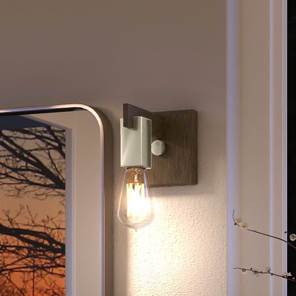 Urban Ambiance, UEX2630 Mid- Century Modern Wall Sconce 5''H x 5''W, Satin Nickel Finish, Westerly Collection