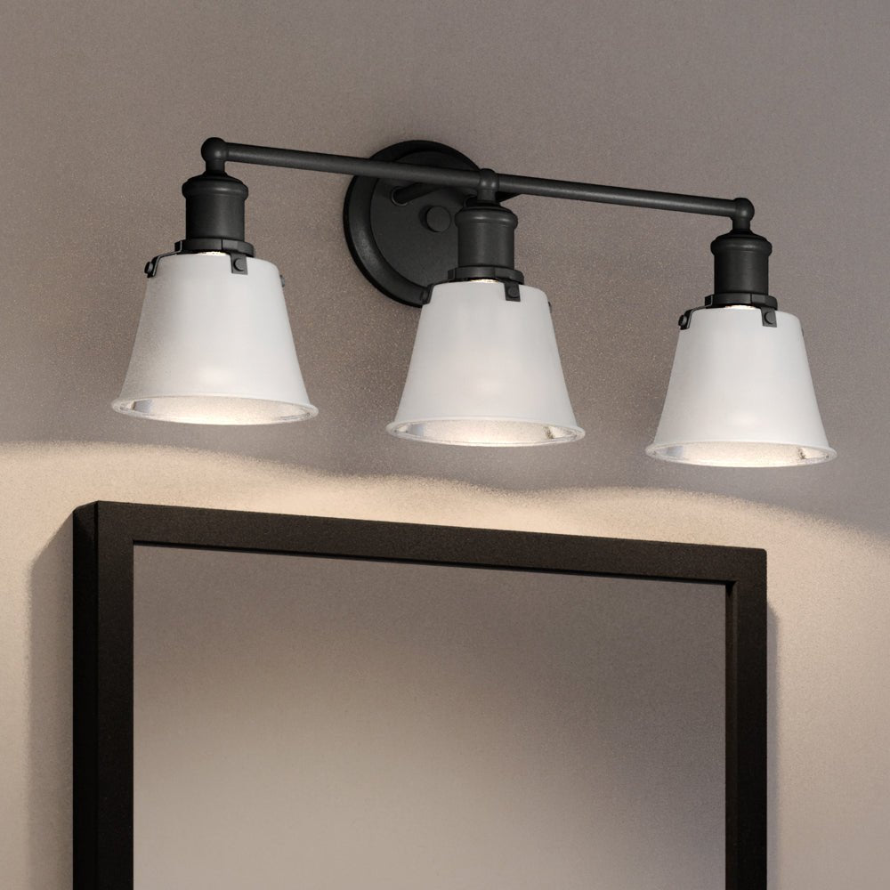 Urban Ambiance, UEX2642 Modern Farmhouse Bath Light 9''H x 24''W, Charcoal Finish, Providence Collection