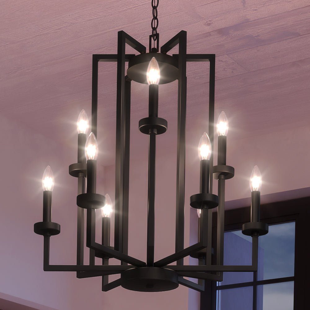 Urban Ambiance, UEX2682 Tudor Chandelier 27.25''H x 26.75''W, Oil Rubbed Bronze Finish, Marion Collection